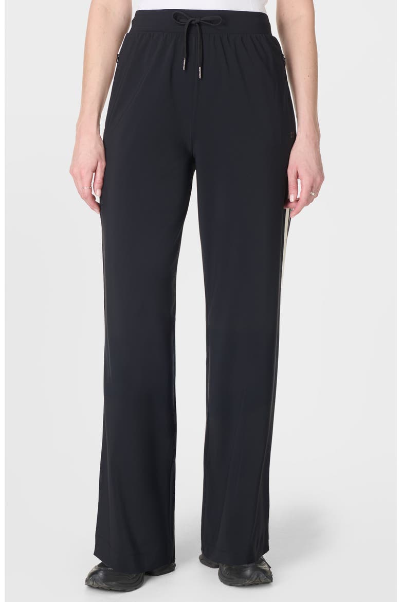Explorer Side Stripe Wide Leg Pants, Main, color, BLACK
