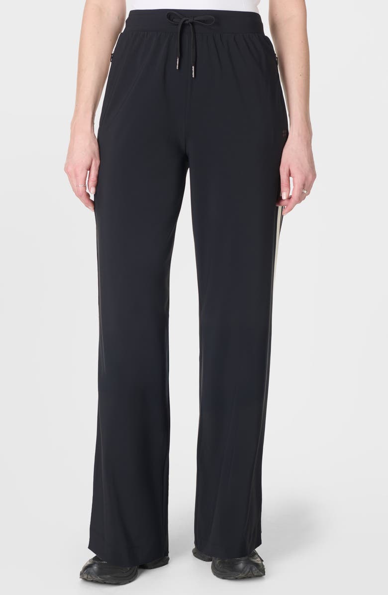 Sweaty Betty Explorer Side Stripe Wide Leg Pants, Main, color, Black