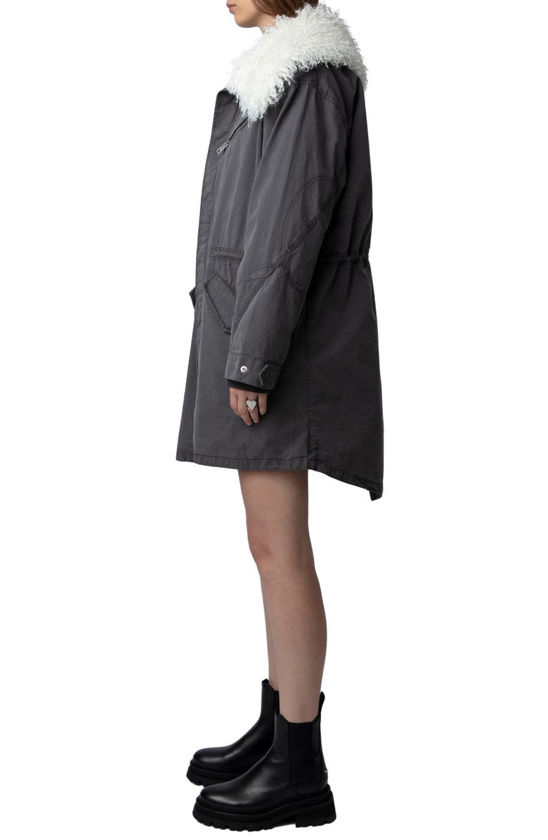 Zadig & Voltaire Kidea Quilted Jacket with Removable Faux Fur Collar, Alternate, color,