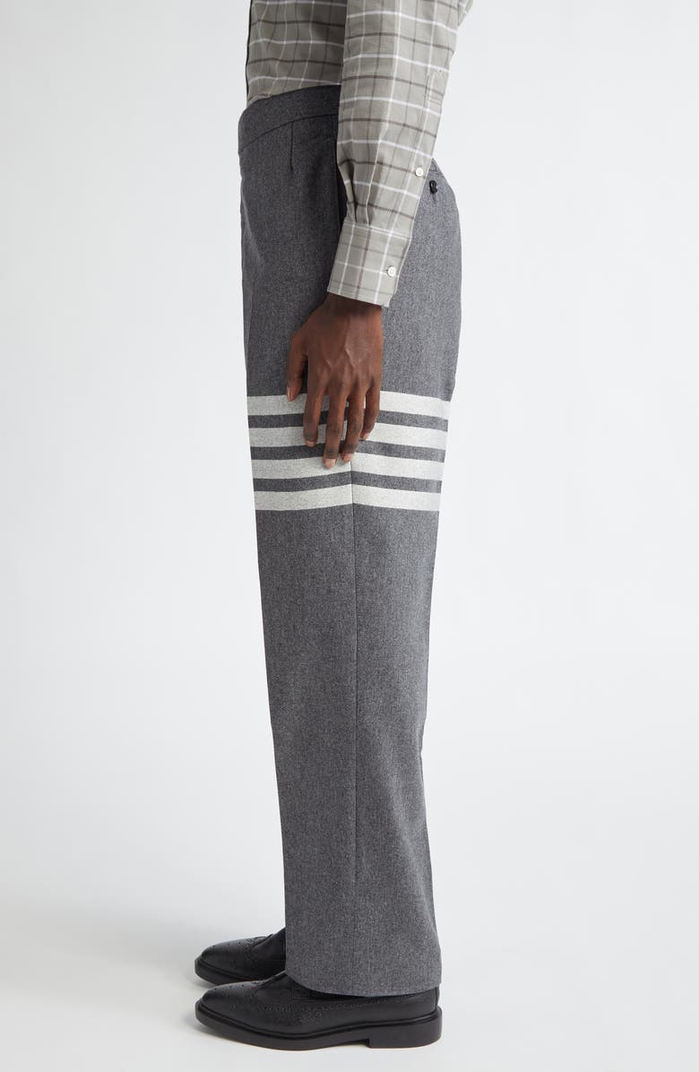 Thom Browne Wool & Cashmere 4-Bar Trousers, Alternate, color, Medium Grey