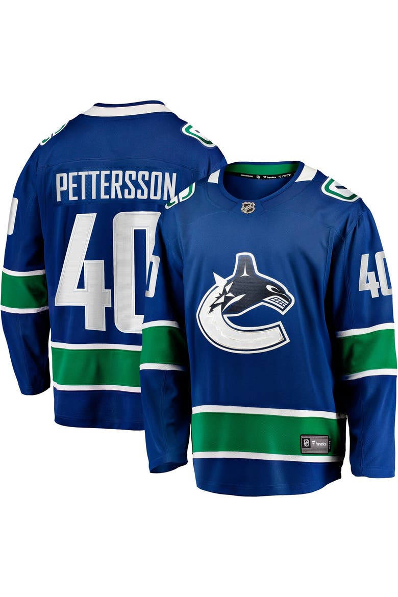 Men's Fanatics Branded Elias Pettersson Blue Vancouver Canucks Home Breakaway Jersey, Main, color, Blue