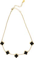 RIVKA FRIEDMAN Onyx Clover Chain Necklace