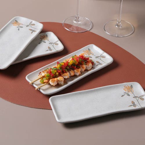 Porto Brasil Rectangular Platter Small Set Of 4 In Neutral