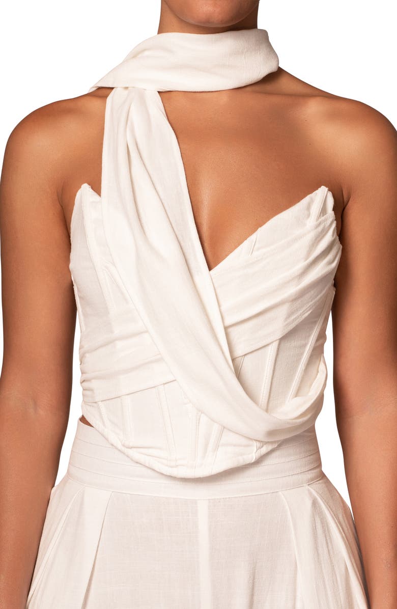 JLUXLABEL Coastal Bliss Scarf Strapless Corset, Alternate, color, 