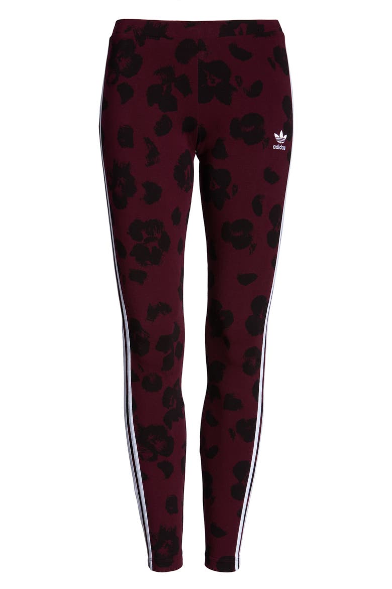 Floral Tights, Alternate, color, MAROON/ BLACK