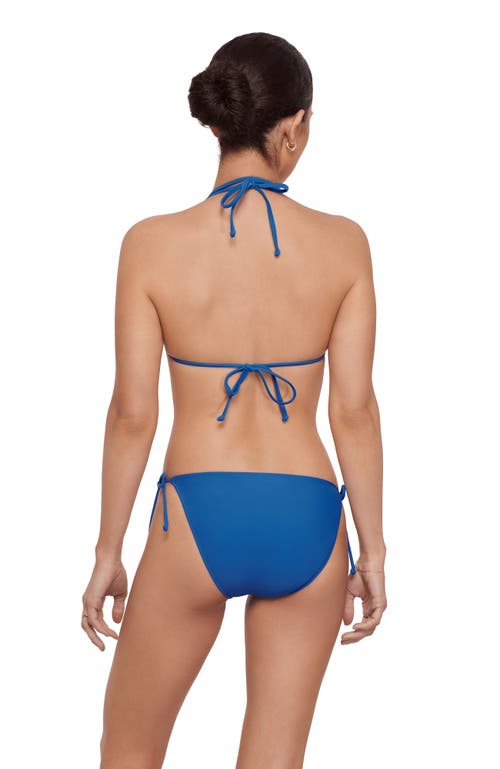 Aqua Green String Triangle Bikini Set In Black