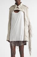 Rick Owens Fringe Leather Microbiker Jacket