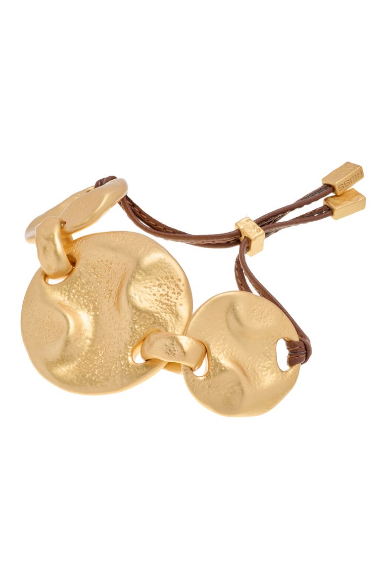 Ona Leather Cord Bracelet, Alternate, color, GOLD TONE / TAN