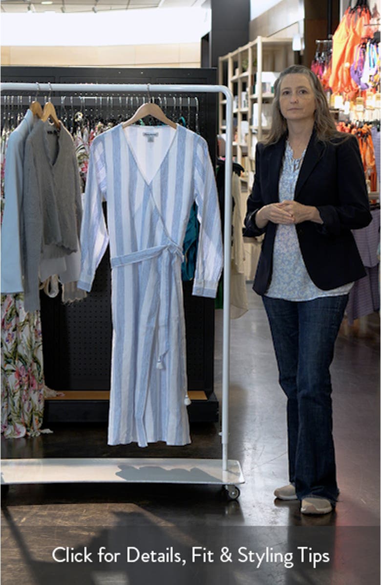 Bayside Isle Long Sleeve Linen Wrap Dress, sales video thumbnail