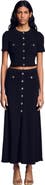 SANDRO Pointelle knit midi skirt