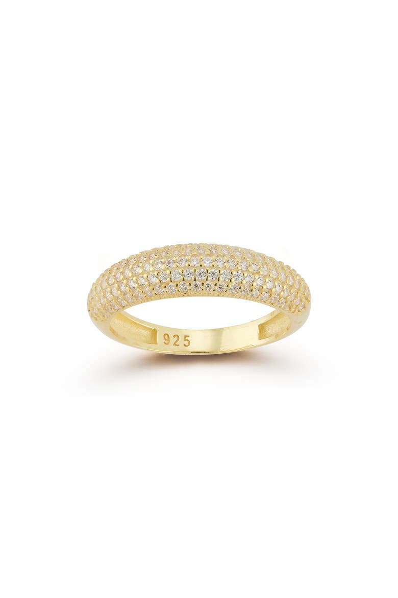 14K Gold Plated Silver Dome Ring, Alternate, color, GOLD