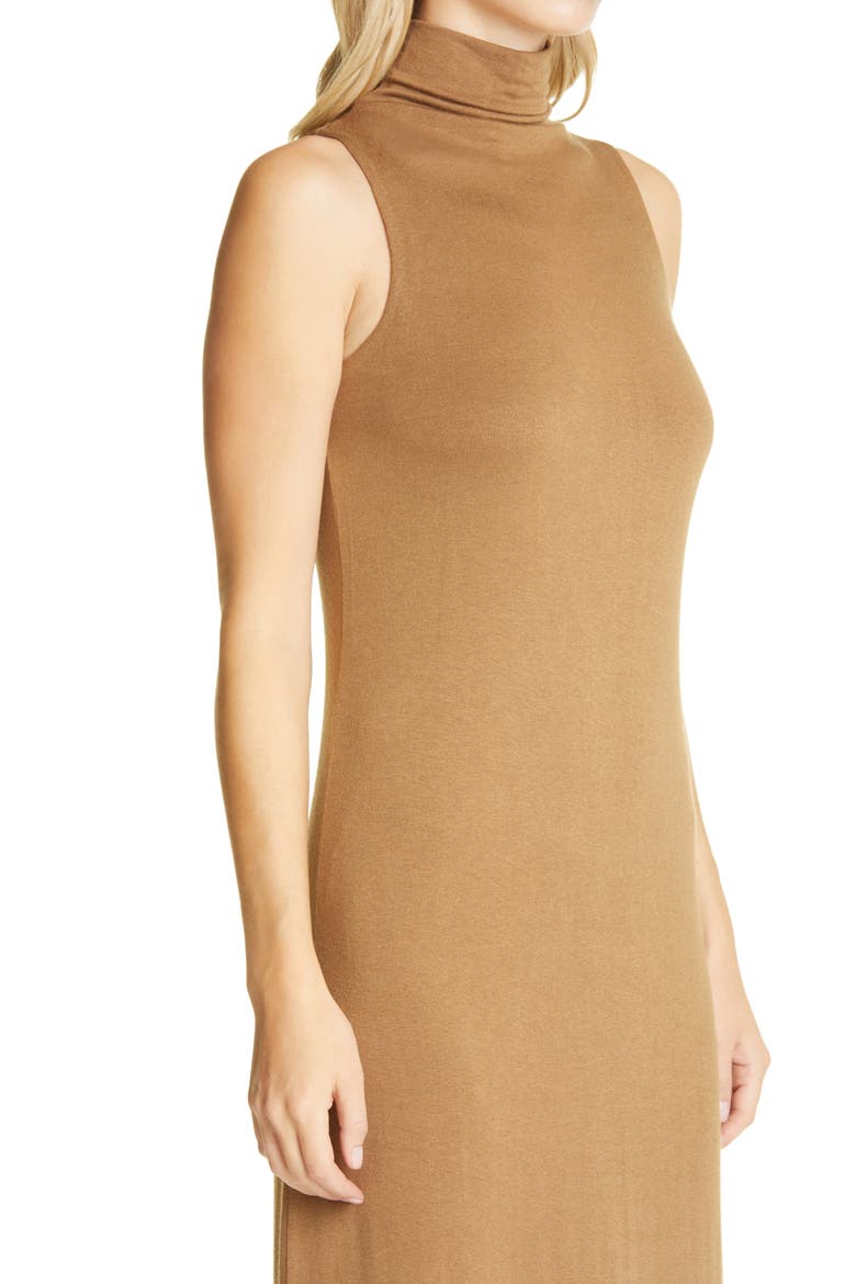 Mock Neck Sleeveless Midi Dress, Alternate, color, OAK