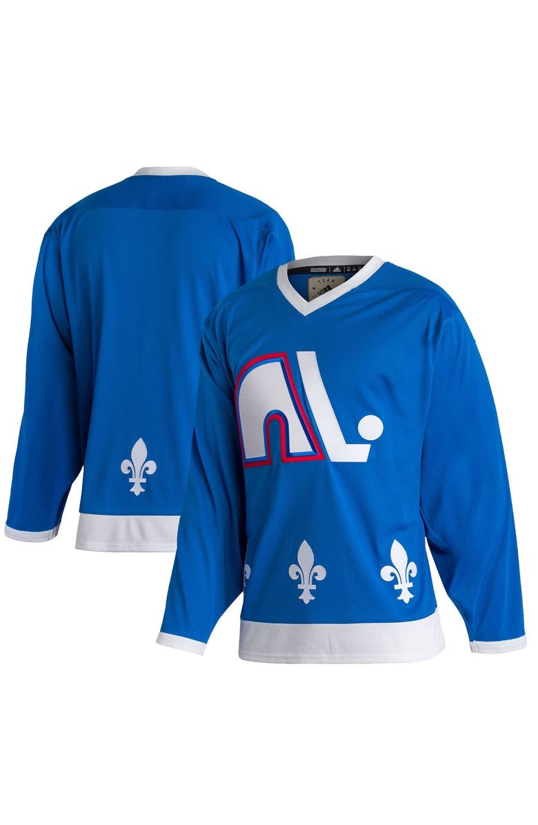 adidas Men's adidas Blue Quebec Nordiques Team Classics Authentic Blank Jersey, Alternate, color, 