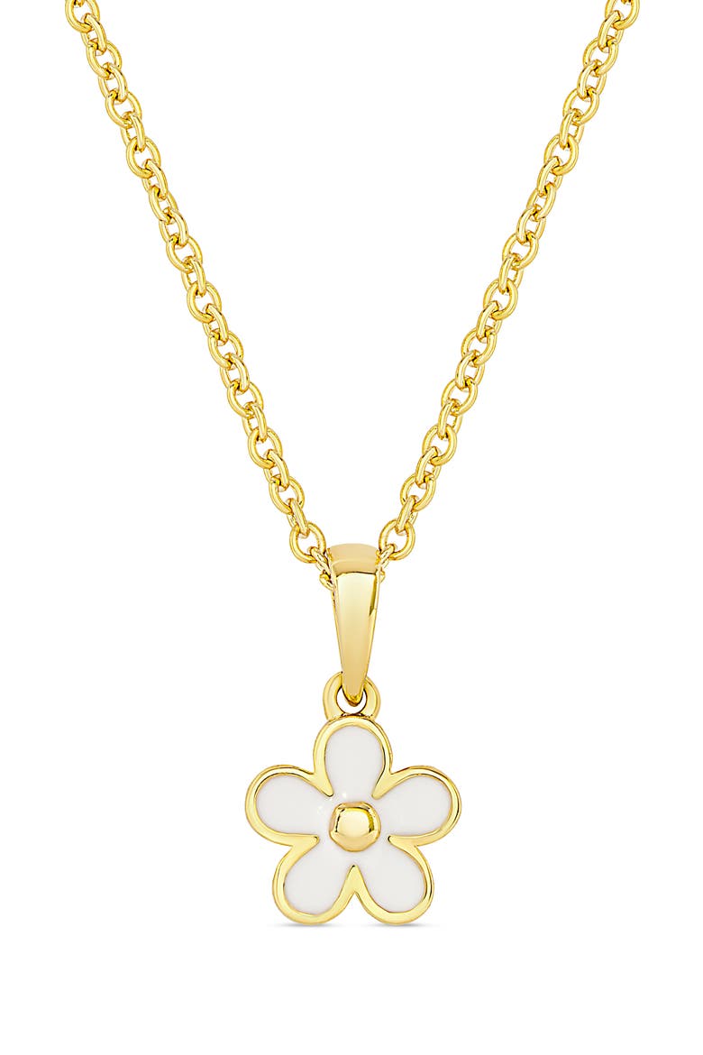 Flower Pendant Necklace, Main, color, GOLD