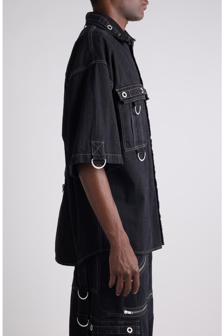 D-Ring Cotton Denim Utility Shirt, Alternate, color, LIGHTWEIGHT BLACK