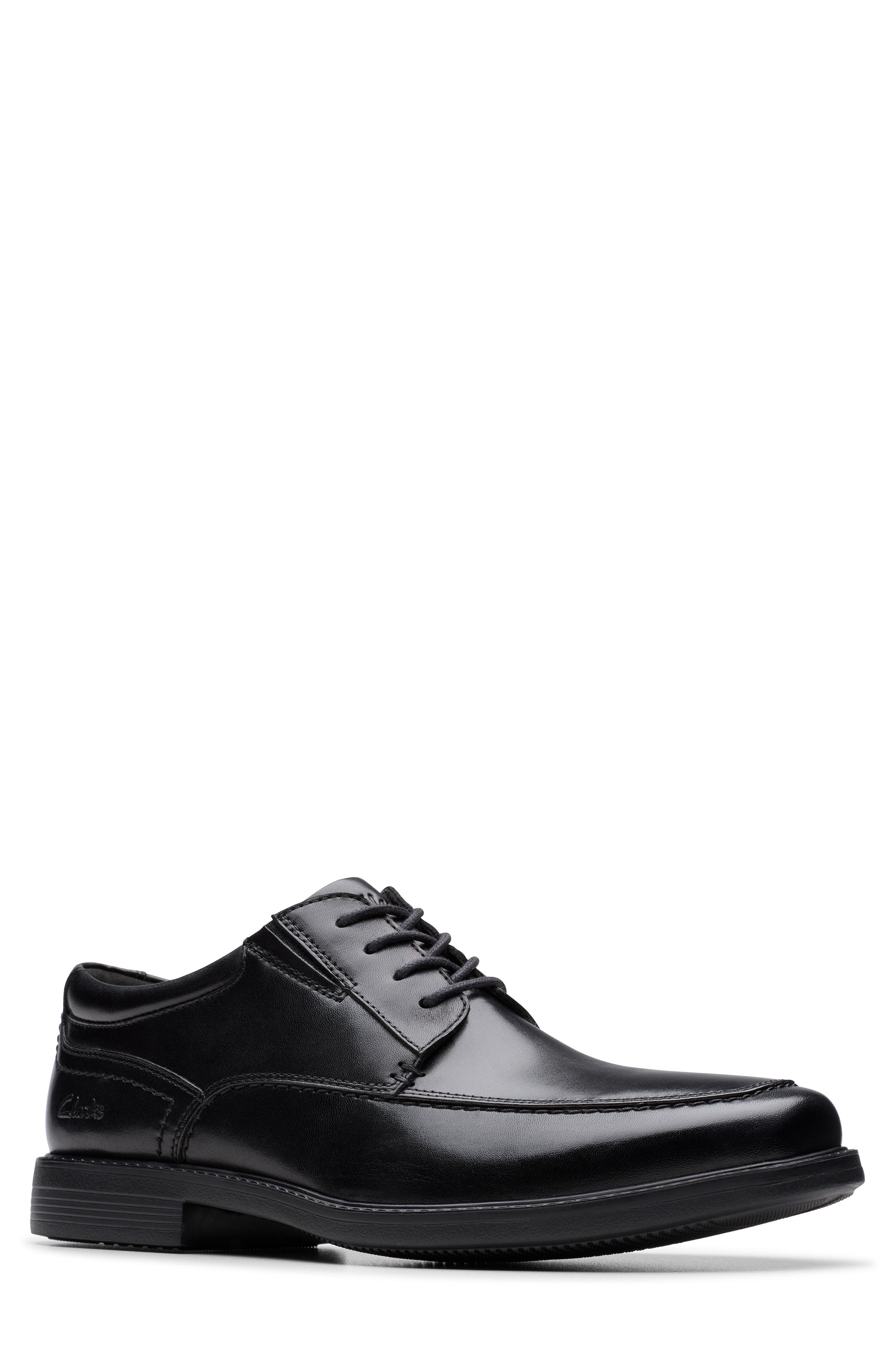 Clarks<sup>®</sup> Dresslite Apron Toe Derby, Main, color, Black Leather
