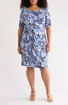 Connected Apparel Floral Gathered Midi Dress