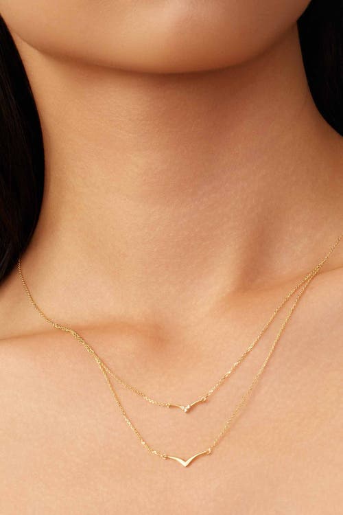 Oradina 14k Yellow Gold Fly High Layered Pendant Necklace In Gold