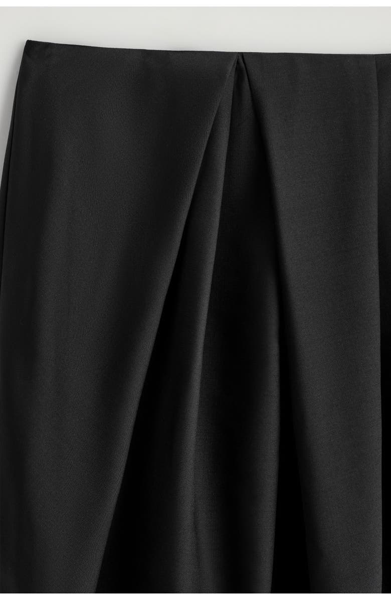 COS Pleated Wool Midi Tulip Skirt, Alternate, color, Black