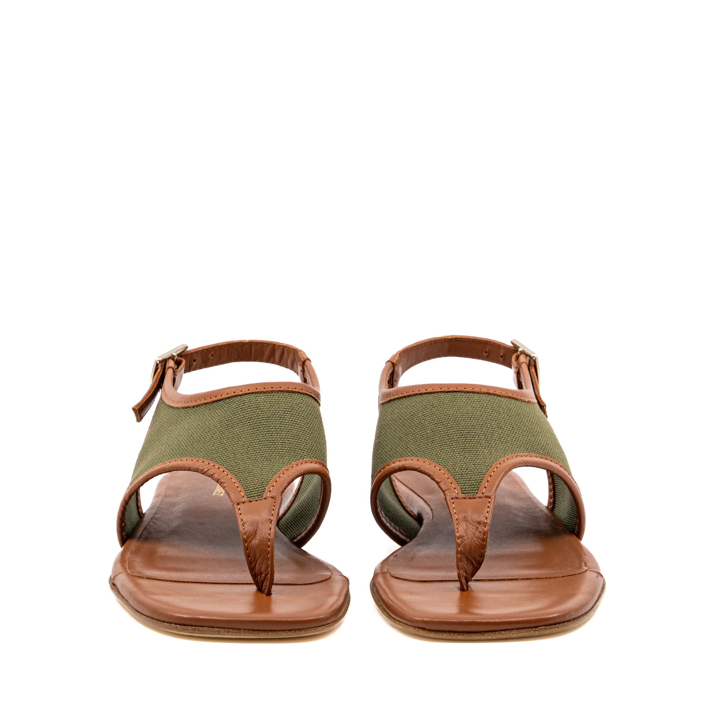 Andrea Gomez Dani  Canvas Flat Sandal, Alternate, color, Olive