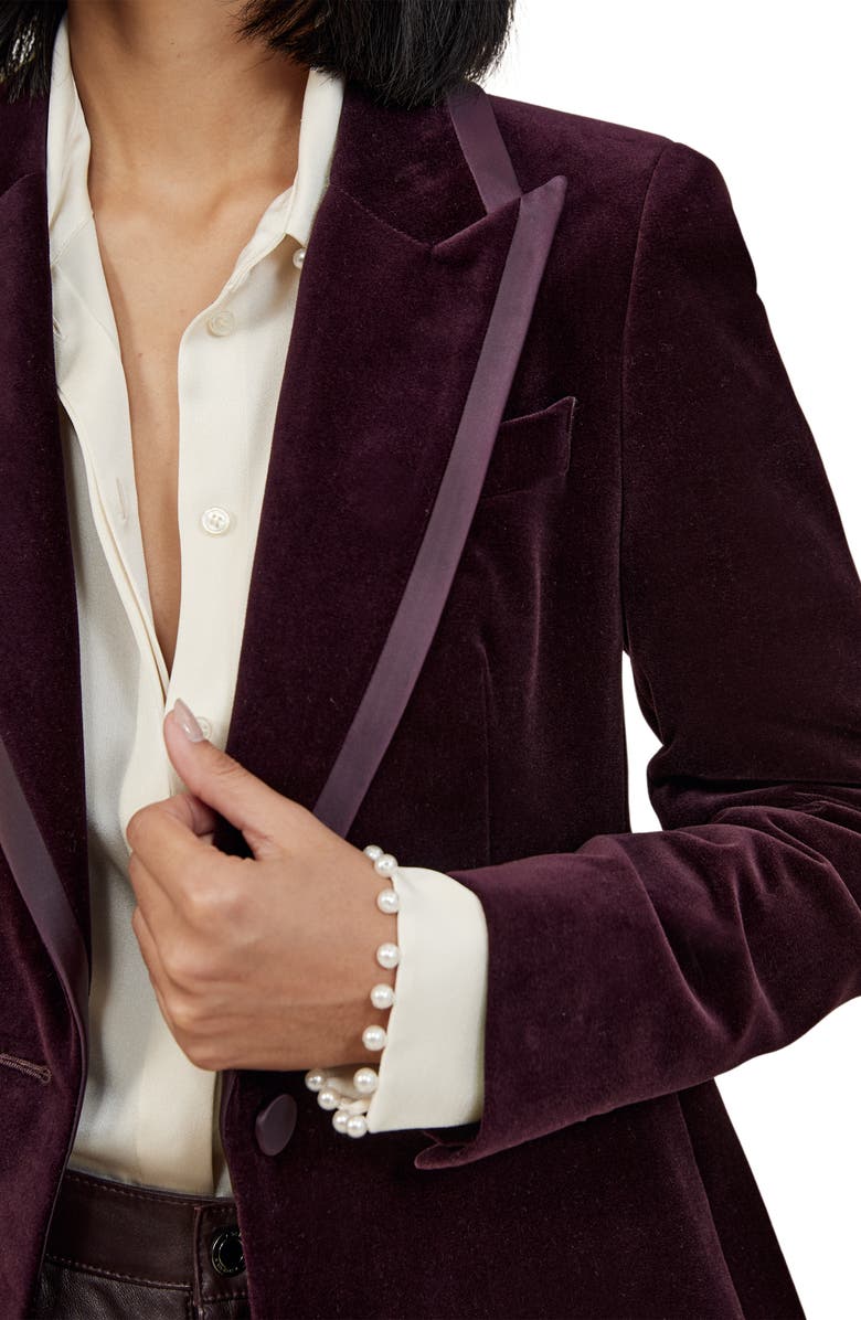 Reiss Elia Cotton Velveteen Blazer, Alternate, color, Burgundy