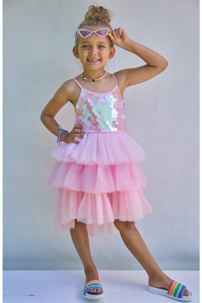 Rose Magic Paillette Dress, Alternate, color, Pink