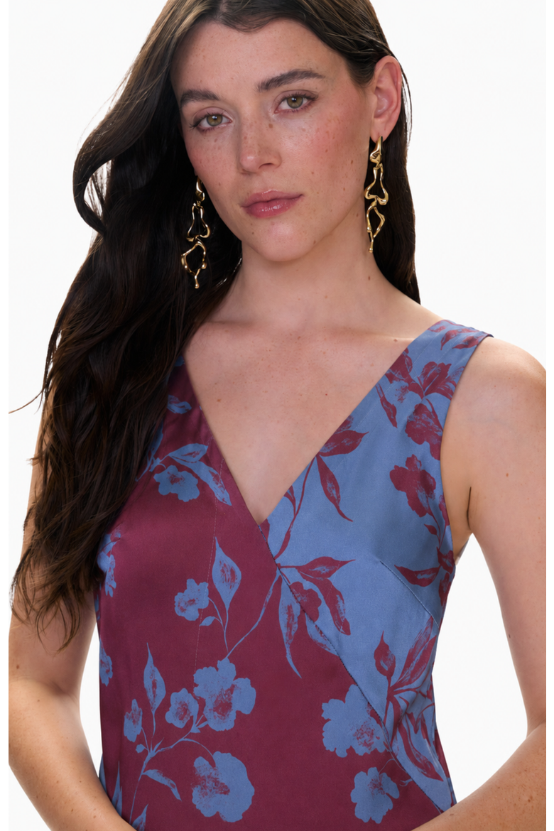 Harper Print Mix Dress, Alternate, color, Cornflower/Plum Multi