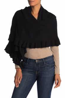 Portolano Ruffle Trim Cashmere Wrap Scarf