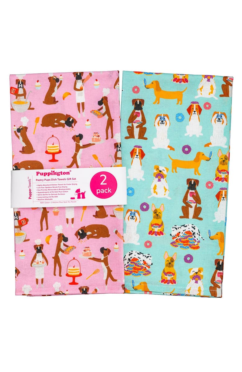 Puppington Dog Kitchen Towels - Pastry Pups, Main, color, Pastry Pups