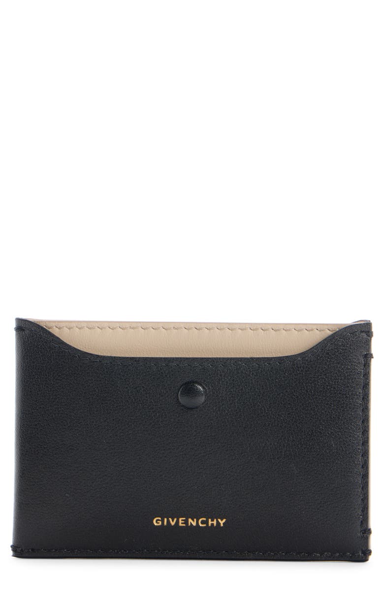 Givenchy Day Colorblock Card Case, Main, color, Black