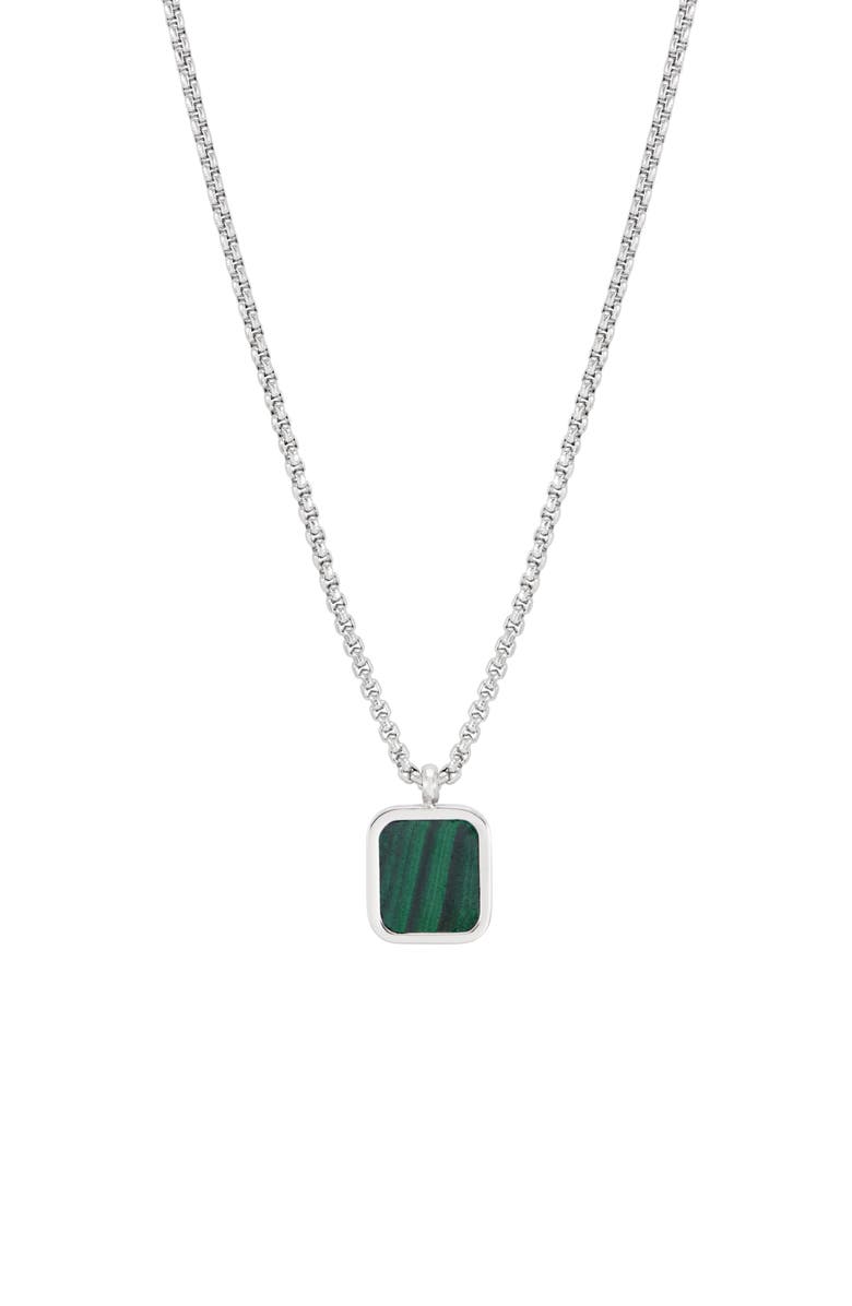 Estella Bartlett Men's Malachite Pendant Necklace, Main, color, Silver/ Gold
