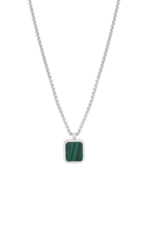 Men's Malachite Pendant Necklace