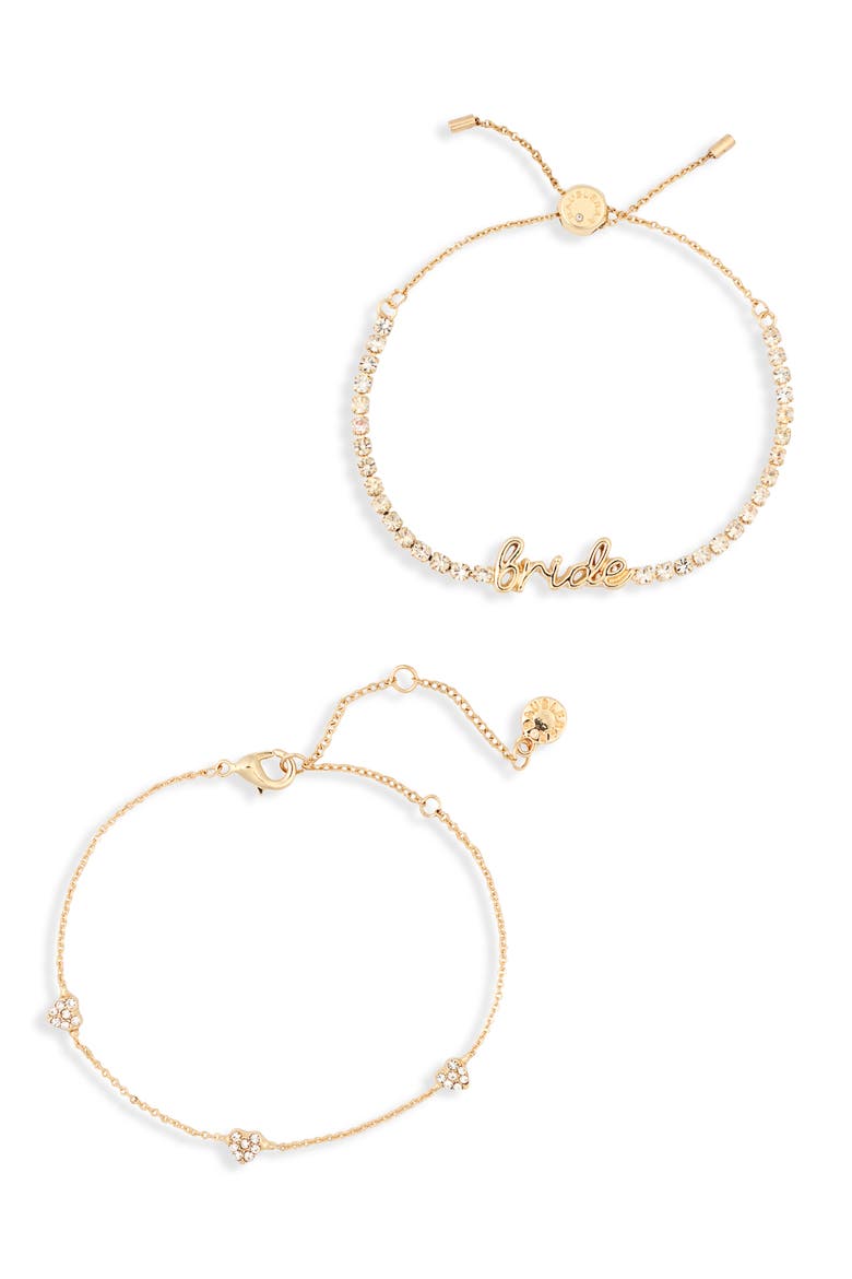 Bridal Era Set of 2 Slider Bracelets, Alternate, color, GOLDTONE/ CLEAR