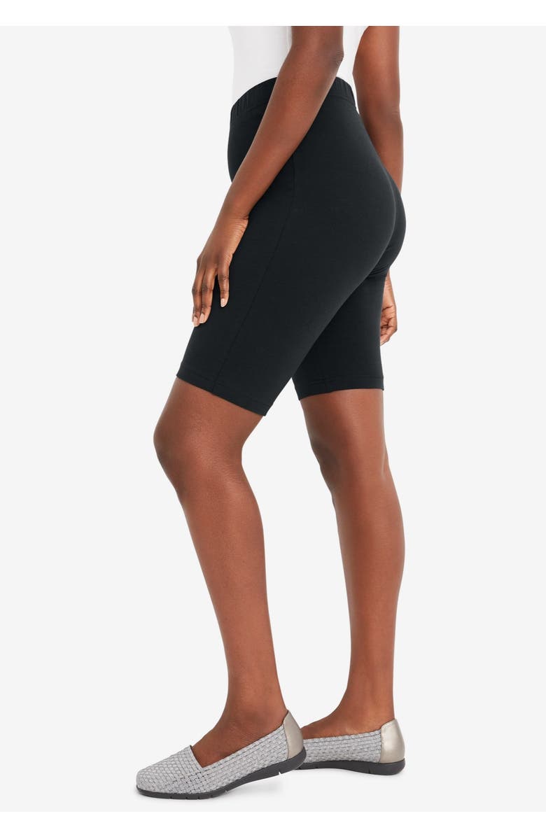 Jessica London Everyday Stretch Cotton Bike Short, Alternate, color, Black