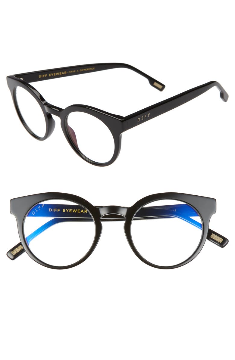 DIFF Selena 47mm Blue Light Blocking Optical Glasses, Main, color,