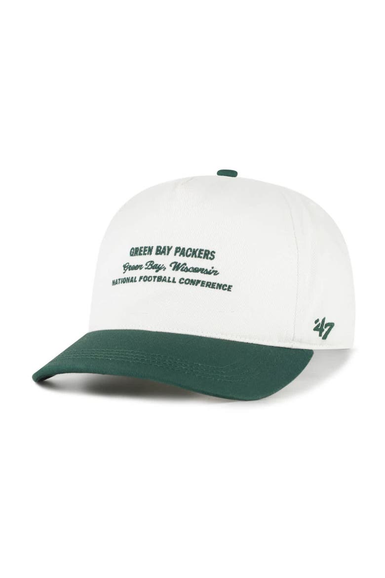 Men's '47  White Green Bay Packers Contemporary Two-Tone Hitch Adjustable Hat, Alternate, color, White