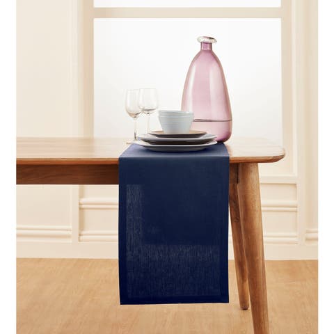 Cotton Linen Plain Table Runner for Dining Table, Holiday and Everyday Table Decor - Dru