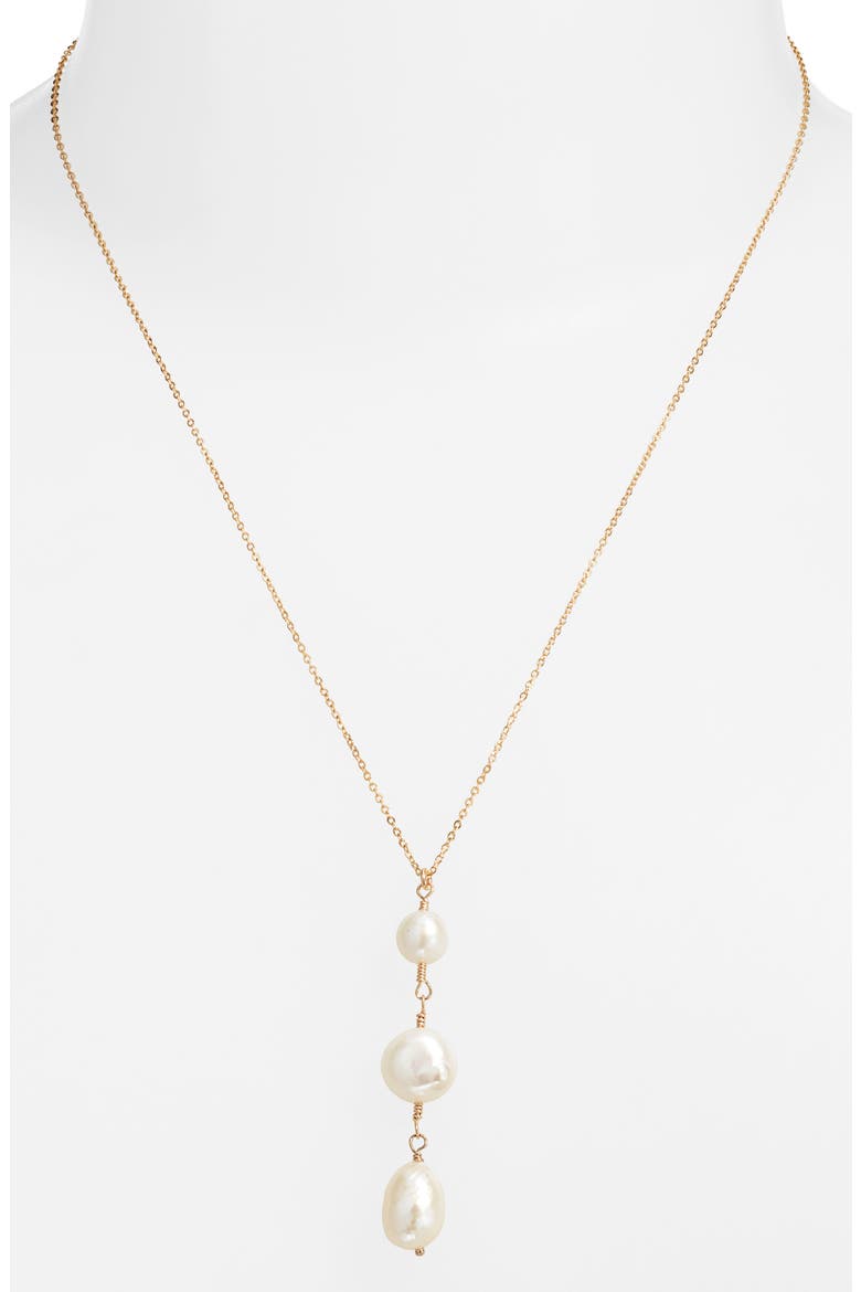 Clove Freshwater Pearl Necklace, Alternate, color, GOLD