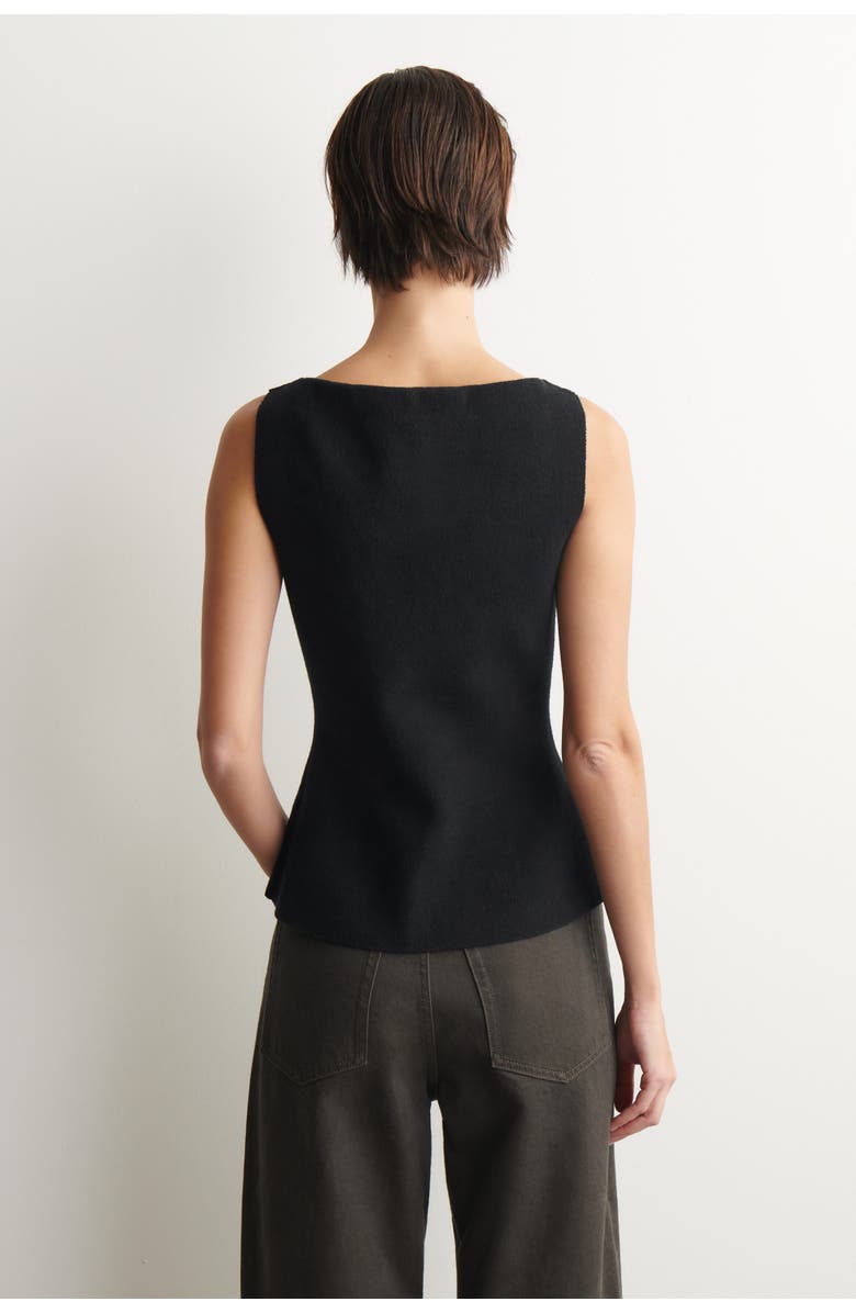 COS Cotton-Blend Crepe Vest, Alternate, color, Black
