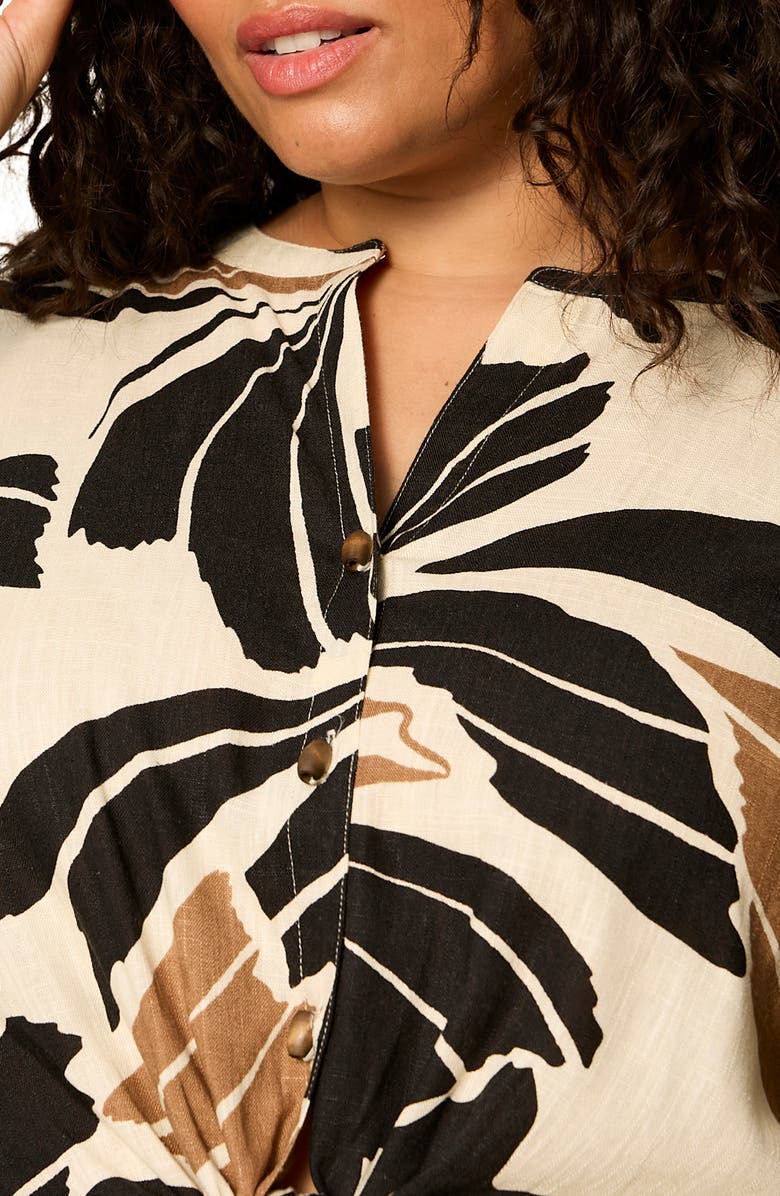 Sanctuary Within Time Floral Button-Up Shirt, Alternate, color, Ivory Lotus