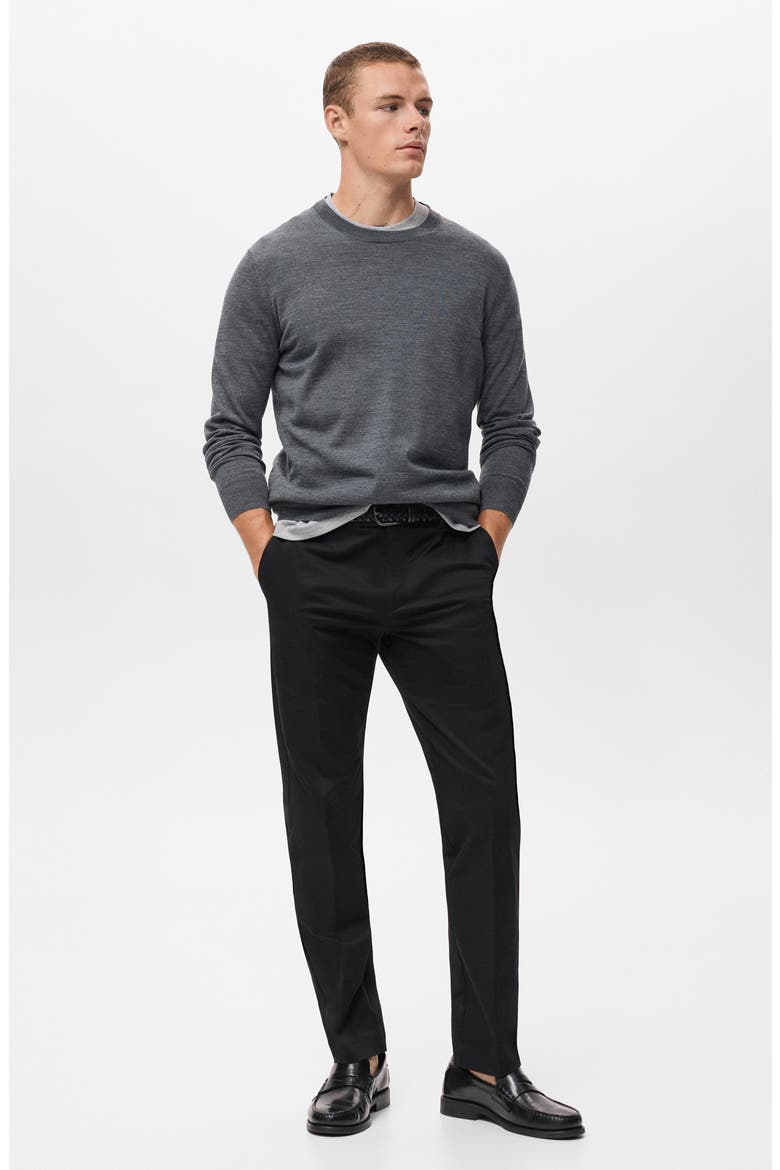 Slim Fit Stretch Cotton Twill Pants, Alternate, color, NAVY