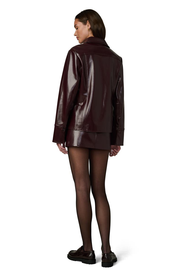 The Daisy Faux Leather Jacket, Alternate, color, BORDEAUX
