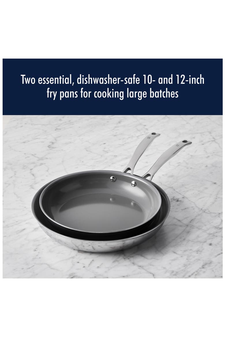 Clad Ceramic Nonstick Pan Set, Alternate, color, SILVER