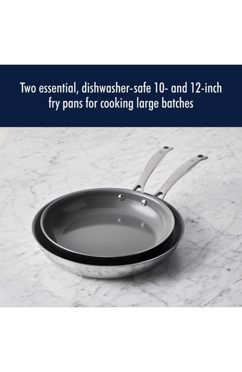 Henckels Cutlery Clad Ceramic Nonstick Pan Set In Silver