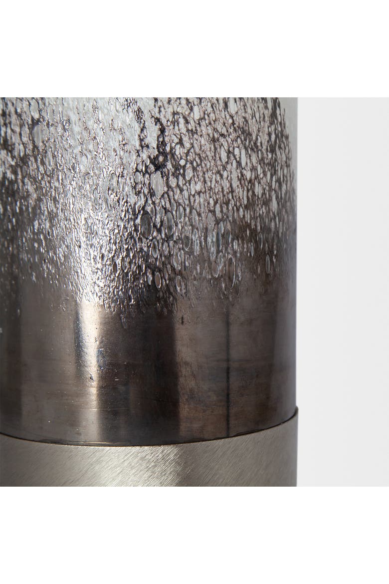 Baltic Metal Bottom Glass Vase, Alternate, color, Silver