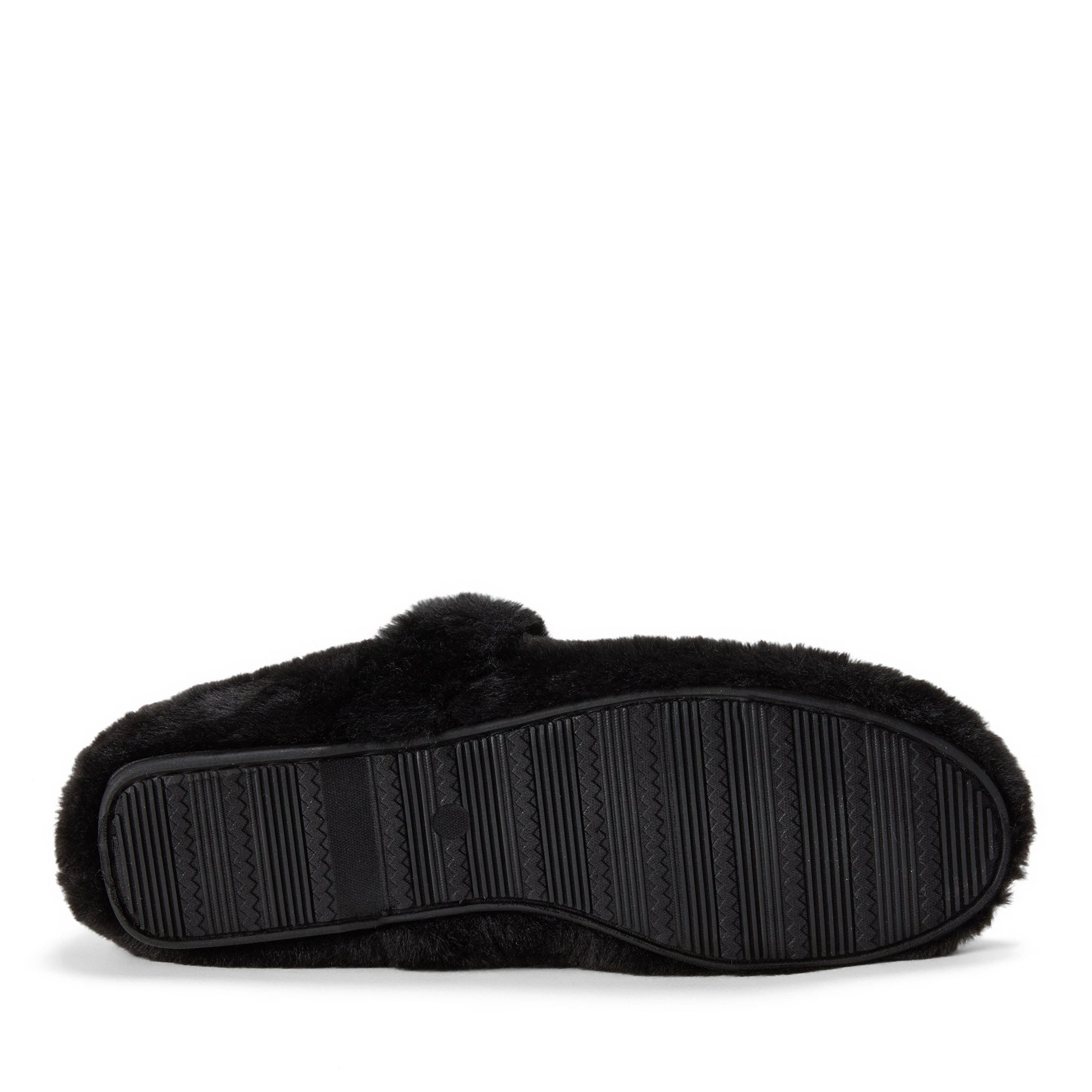 Dearfoams Maryanne Luxe Teddy Maryjane, Alternate, color, Black