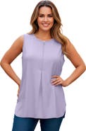 Jessica London Stretch Knit Hi-Low Zip Tunic