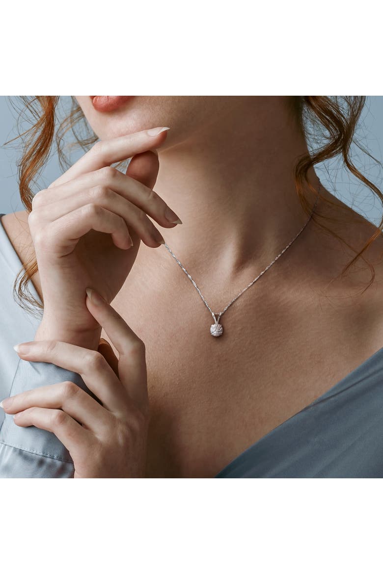 Lab-Grown Diamond Solitaire Necklace 14k Gold, Alternate, color, White Gold