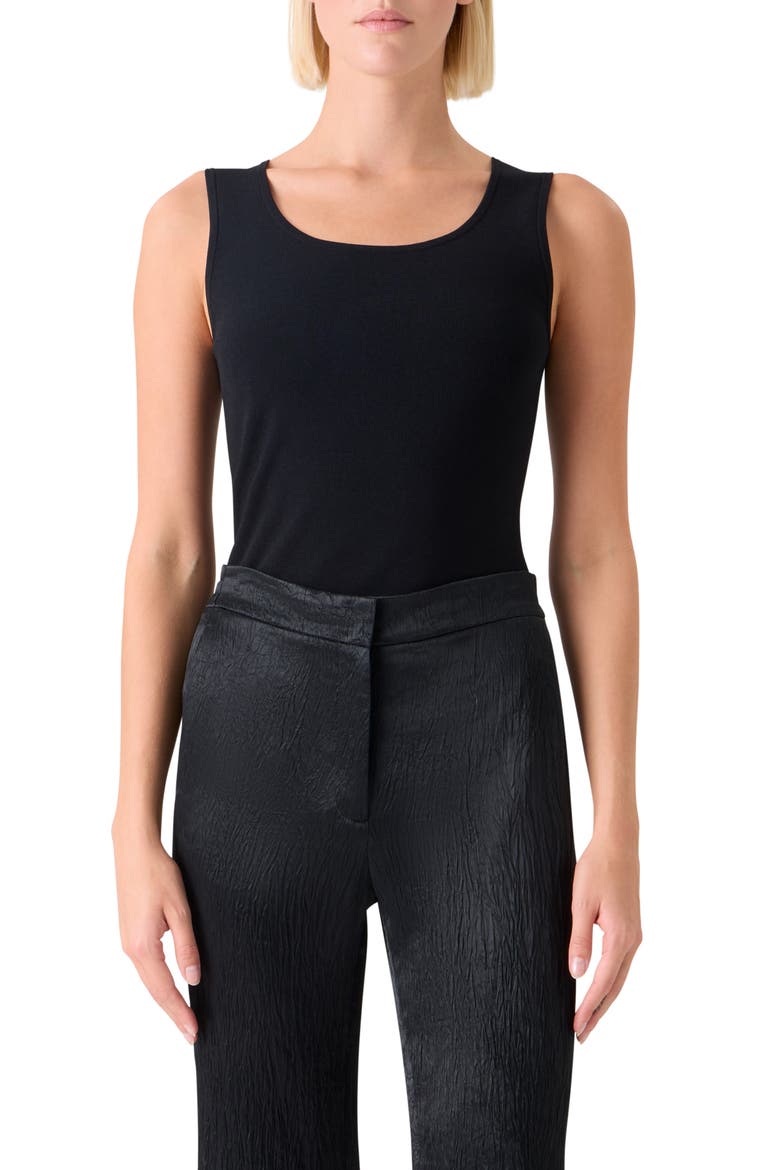 Scoop Neck Knit Tank, Main, color, BLACK