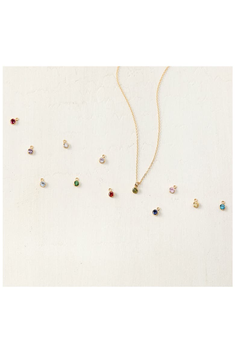 Birthstone Charm Pendant Necklace, Alternate, color, GOLD / JULY